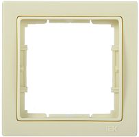Рамка 1-местная квадратная РУ-1-БК BOLERO Q1 кремовый | код EMB12-K33-Q1 | IEK